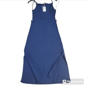 Anthropologie Blue Midi Dress with Side Slits
